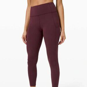 Lululemon Burgundy Fast and Free Size 6 Leggings